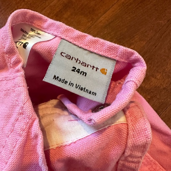 Carhartt- pink overalls with heart detailing size 24 months - Picture 5 of 5